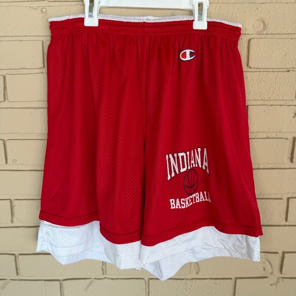 VTG Champion IU Indiana University Hoosiers Mens XL Basketball Shorts Reversible